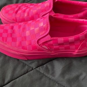 Hot pink women Vans slip ons